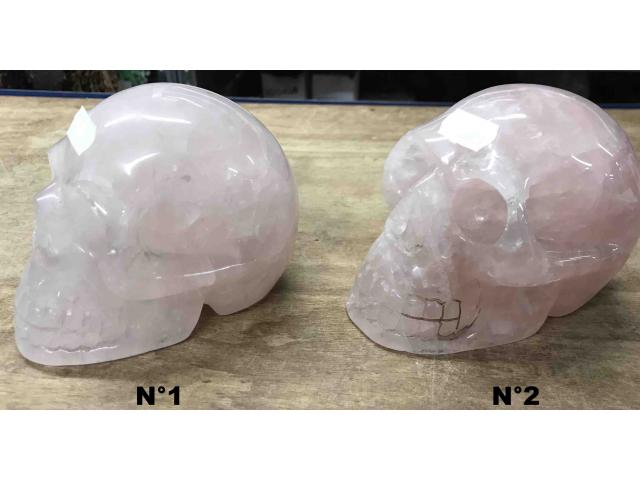 Photo Grand crâne en quartz rose - H : 9,5 cm image 2/3