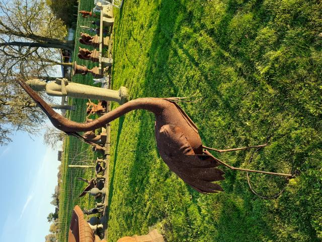 Photo GRANDE GRUE EN METAL PATINE image 2/6