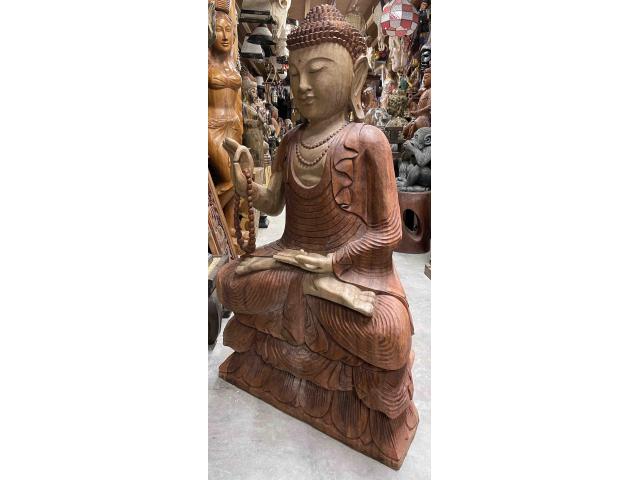 Photo Grande statue de Bouddha assis 2 couleurs - H: 105 cm image 2/4