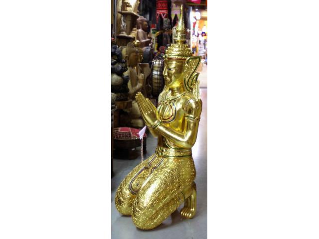 Photo grande statue de Bouddha Thaïlandais en prière - H: 118 cm image 2/4