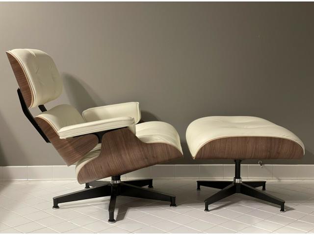 Photo Herman Miller Eames Lounge Chair & Ottoman - Noyer, cuir ivoire image 2/2