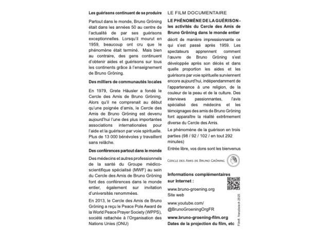 Photo Invitation à un FILM DOCUMENTAIRE : LE PHENOMENE DE LA GUERISON image 2/3