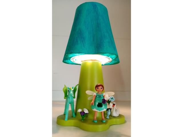 Photo Lampe Playmobil de chevet, fleur féerique en bleu image 2/5