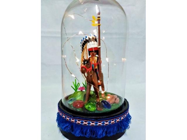 Photo Lampe Playmobil, veilleuse indien sous cloche en verre à led image 2/5
