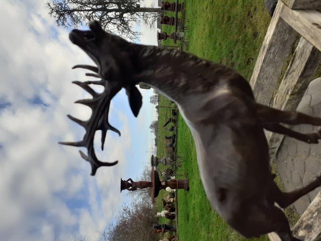 Photo LE BRAME DU CERF (bronze signé sur socle marbre) image 2/6