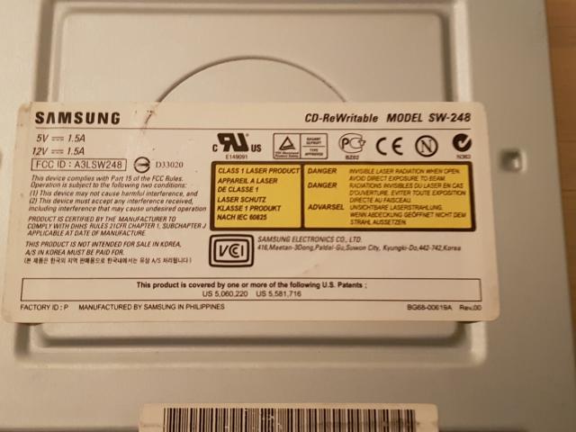 Photo Lecteur CD-RW - IDE - interne Samsung SW-248 image 2/3