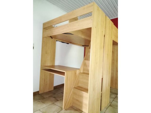 Photo Lit bureau mezzanine en bois à vendre image 2/6