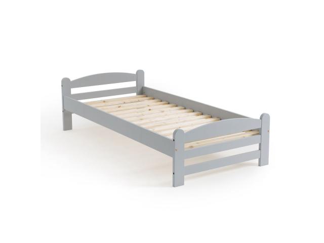 Photo Lit enfant 90x190 cm gris pin massif avec sommier lit tipi lit enfant moderne lit enfant en bois lit image 2/2