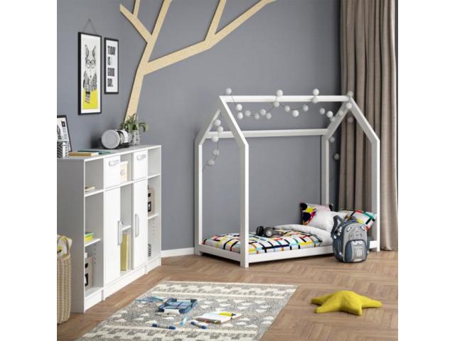Photo Lit montessori pour enfant 70x140 cm blanc lit cabane lit enfant lit tendance lit moderne image 2/4
