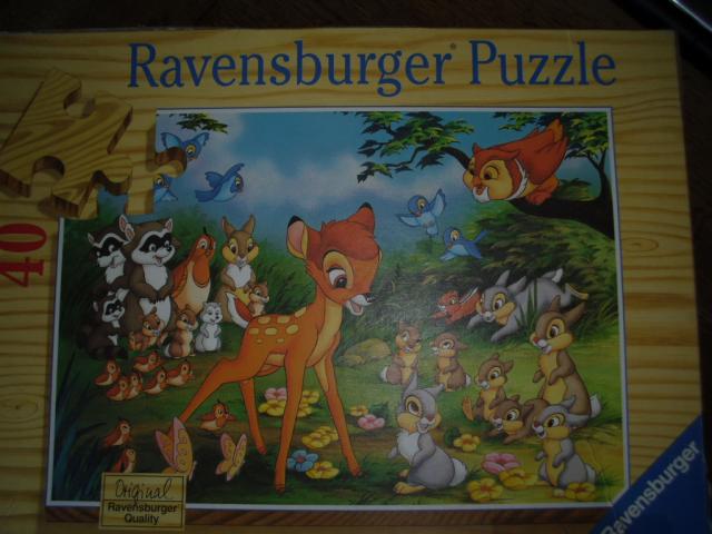Photo lot de 2 puzzles en bois bambi et musti 40 pièces image 2/2