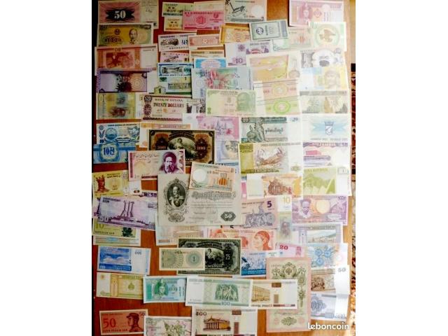 Photo lot de+ 700  billets  banque du monde image 2/6