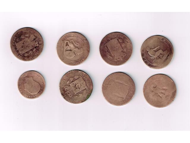 Photo Lot de 8 monnaies Pesetas de 1878 image 2/2