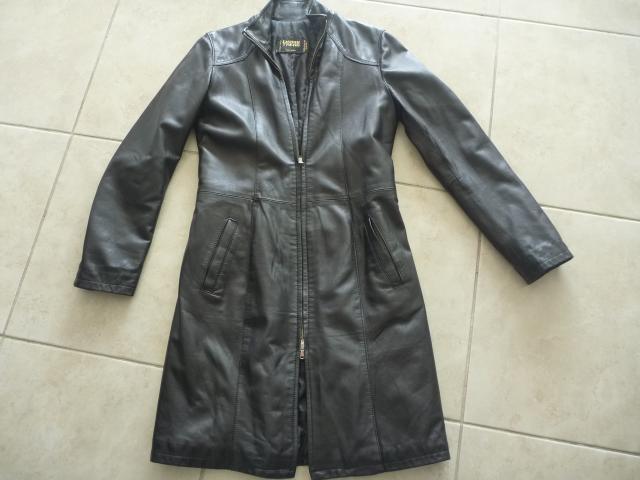 Photo manteau cuir agneau noir avec fermeture éclair taille :38 image 2/6
