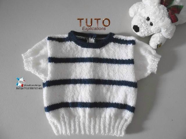 Photo Modèle à Tricoter, tuto tricot bébé, ensemble MARIN bb image 2/6