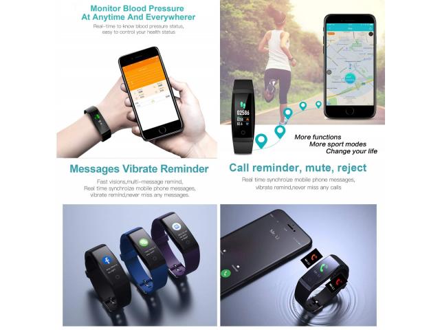 Photo Montre Connectée Cardiofréquencemètre Bracelet Connecté Podomètre GPS Fitn image 2/6