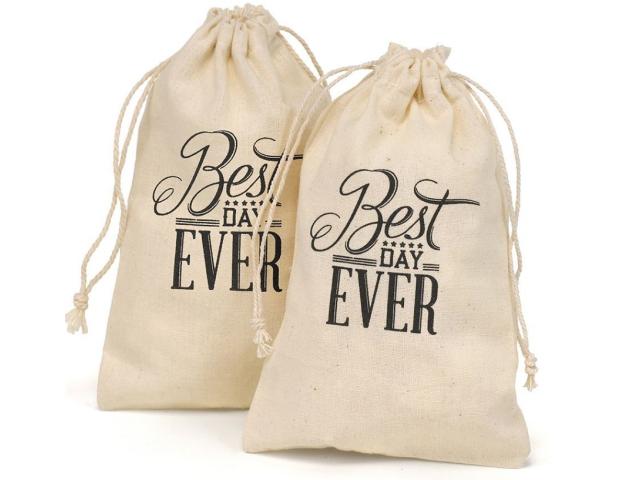 Photo Muslin Bag, Cotton Pouch, Cotton Wedding Bag, Cotton Gift Bag image 2/3