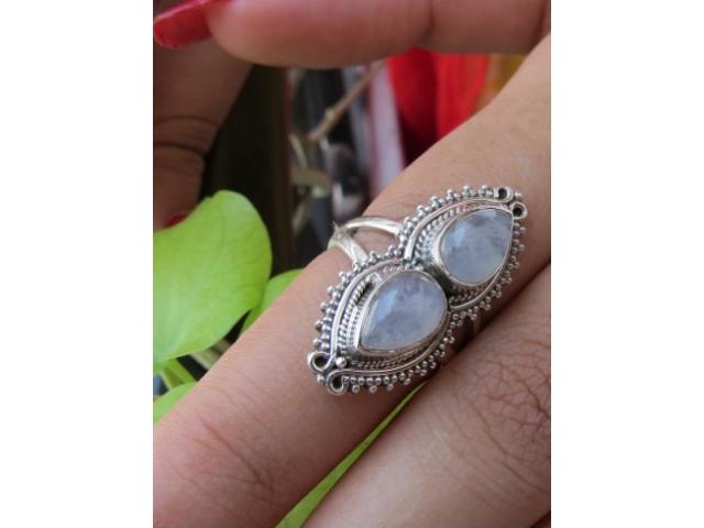 Photo NaturesGems Gemstone Ring Moonstone 100% Silver Jewelry image 2/3