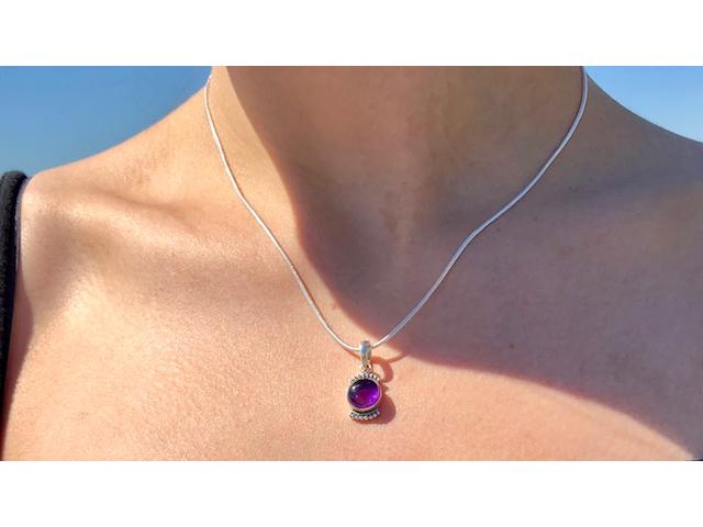 Photo NaturesGems Ketting Edelsteen Amethist 925 100% Silver Authentic image 2/3
