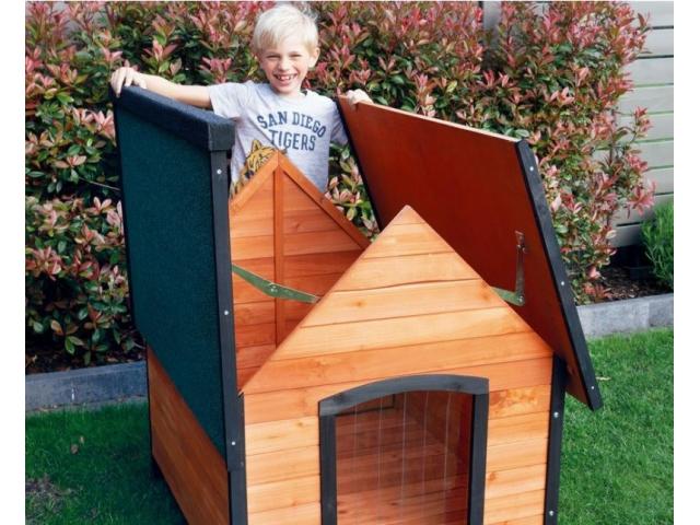 Photo Niche XXL toit ouvrant niche avec toit bitume niche chien abri chien cabane chien niche xl image 2/3
