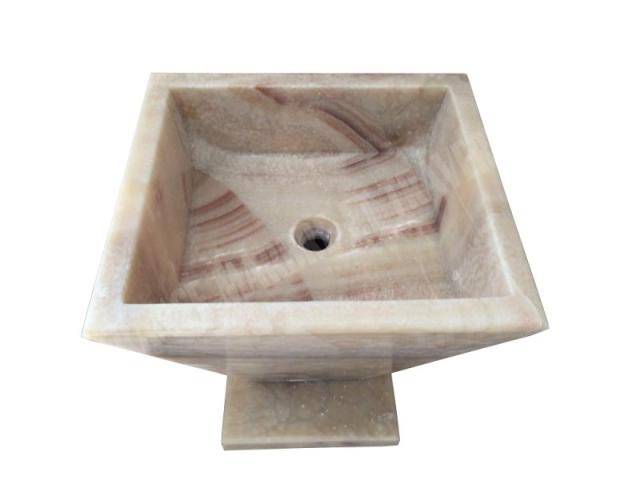 Photo Onyx Miel Piédestal Vasque 50x45 cm image 2/5