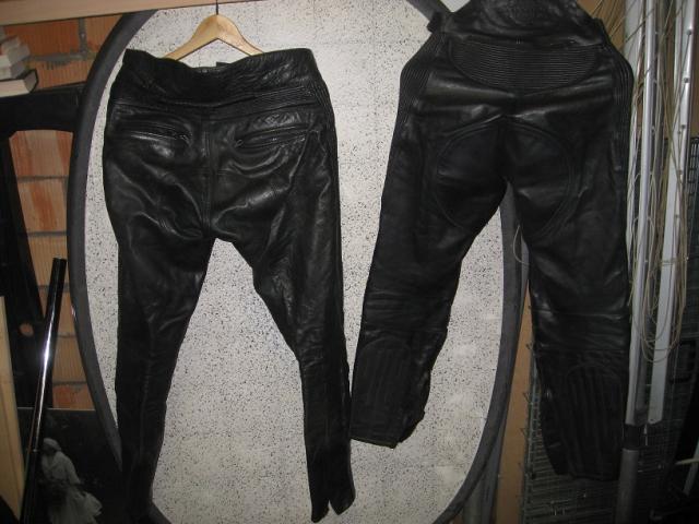 Photo pantalon moto en cuir noir pour femme image 2/2