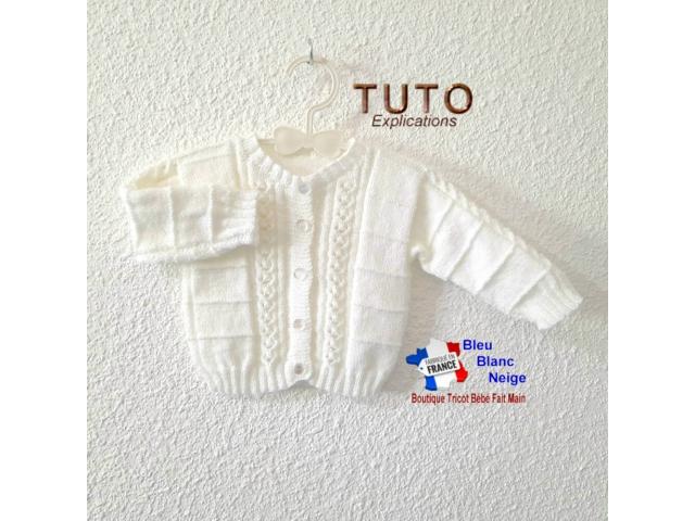 Photo Patron gilet bloomer tuto à tricoter en pdf layette bb image 2/5