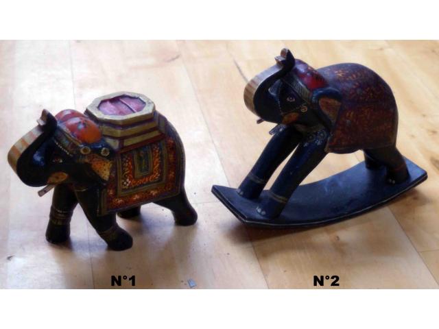Photo petite statue éléphant en bois - H: 20 ou 23 cm image 2/4