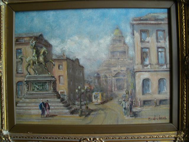 Photo Place Royale ,huile sur toile de Raphael Dubois(Belge1888-1960) image 2/4