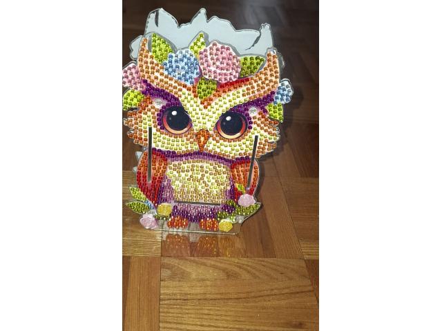 Photo Porte-stylos diamond painting neuf "Hibou" image 2/3