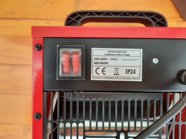 Photo Radiateur électrique infra rouge Topcraft 2 x 400 w image 2/4