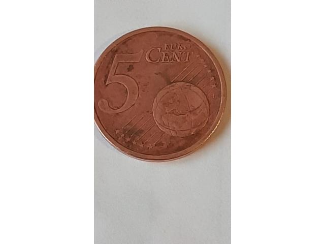 Photo Rare pièce de 5  centimes feuille de laurier 2002 fauté lettre J image 2/4