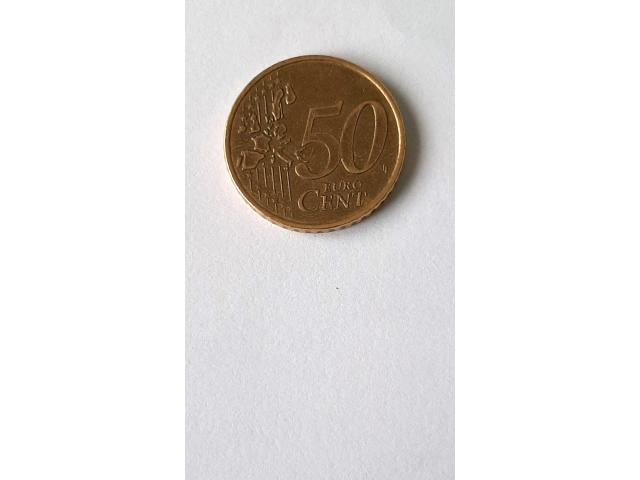 Photo Rare pièce de 50 Centimes d'euros. France.2002 La semeuse image 2/3