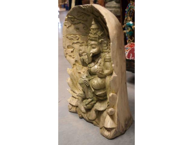 Photo Sculpture de Ganesh en bois de crocodile - H: 50 cm image 2/4
