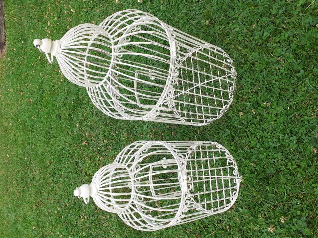 Photo SET DE DEUX CAGES DECORATIVES EN FER FORGE PATINE image 2/6