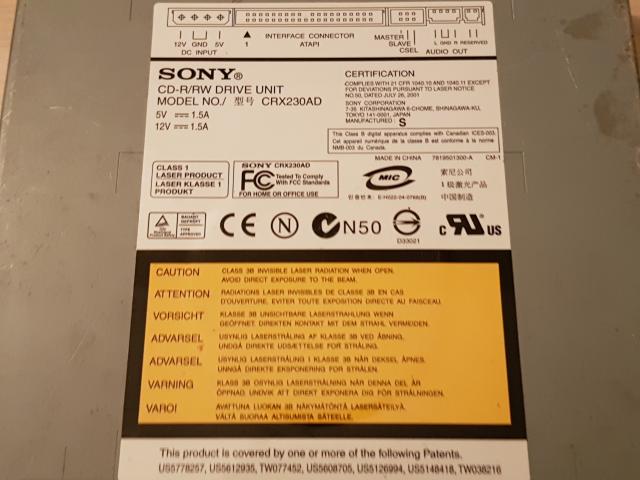 Photo Sony CRX-230AE - Lecteur de disque - CD-RW - 52x32x52x image 2/3