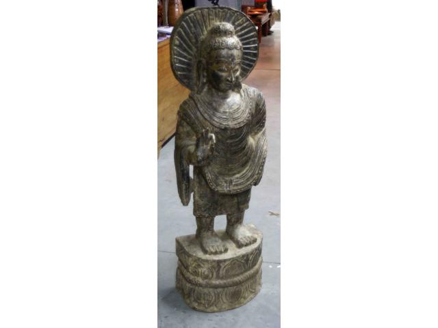 Photo Statue de Bouddha debout avec auréole - H: 122 cm image 2/4
