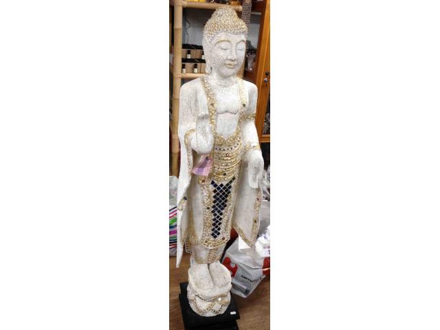 Photo statue de Bouddha debout blanc - H: 140 cm image 2/4