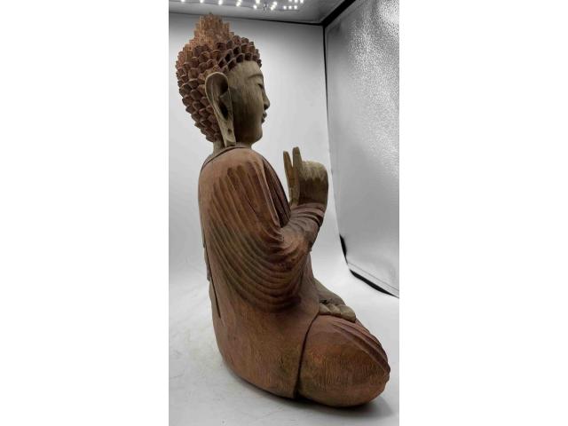 Photo Statue de Bouddha en bois 2 couleurs - H: 43 cm image 2/4