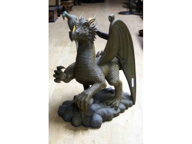 Photo statue de dragon en bois peint - H: 52 cm image 2/4