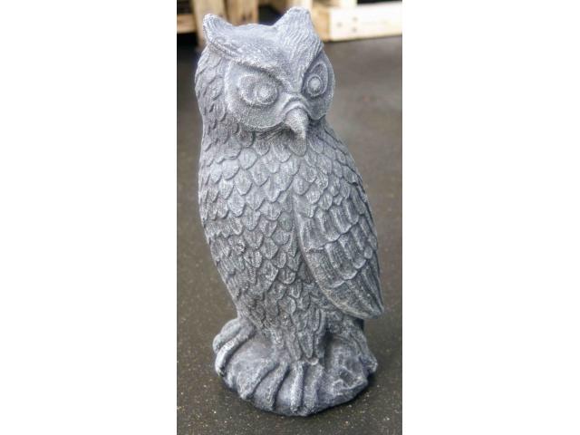 Photo statue de hiboux en pierre - H: 35 cm image 2/3
