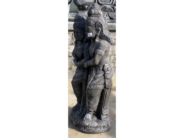 Photo statue de Sita et Rama en pierre - H: 61 cm image 2/4