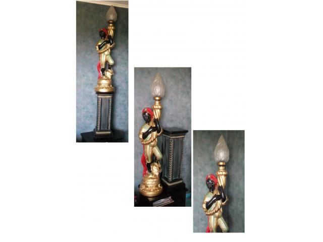 Photo Statue lampadaire nubien porte torchère style vénitien image 2/5