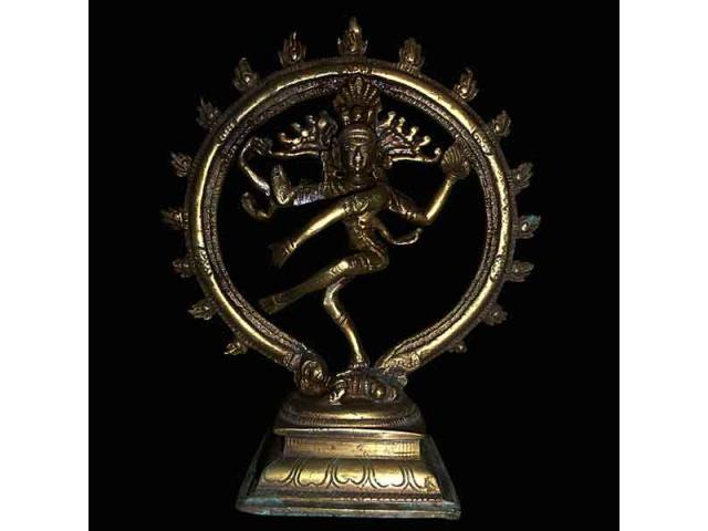 Photo Statuette de Shiva Nataraja en bronze doré image 2/6