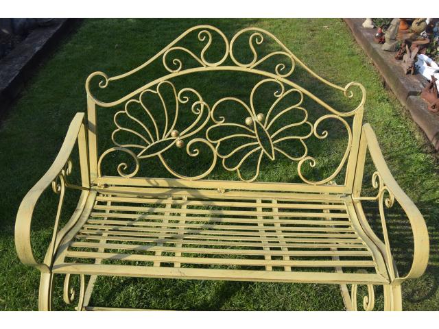 Photo SUPERBE BANC DE JARDIN EN FER FORGE (rocking chair) image 2/6