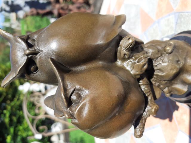 Photo SUPERBE BRONZE ANIMALIER (les hiboux) image 2/6