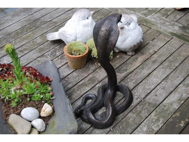 Photo SUPERBE SERPENT COBRA EN BRONZE. image 2/6