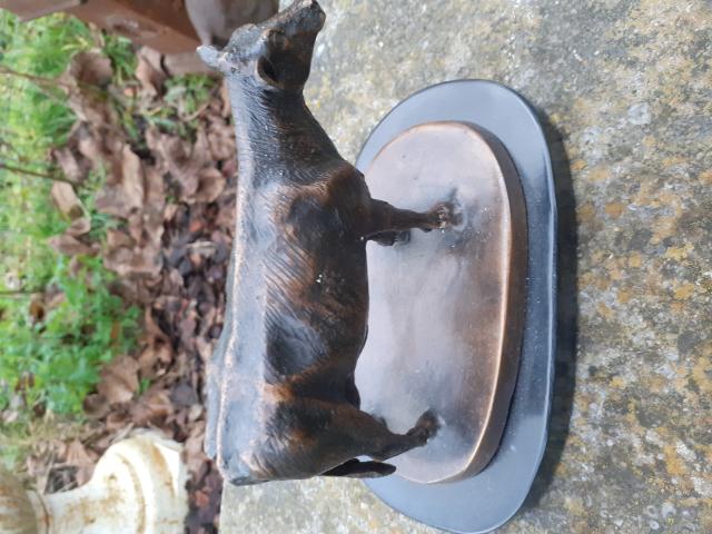Photo SUPERBE VACHE EN BRONZE SUR SOCLE MARBRE image 2/6