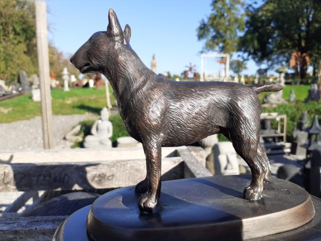Photo SUPREBE BULL TERRIER EN BRONZE SUR SOCLE MARBRE image 2/6