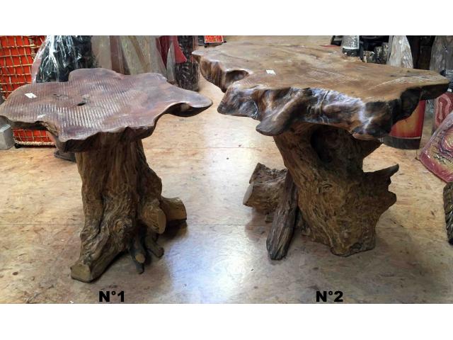Photo Table basse en bois et racine de teck - H: 48 ou 53 cm image 2/4