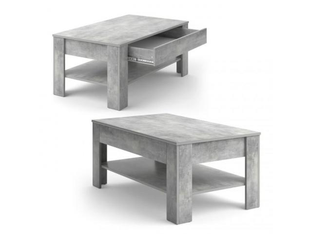 Photo Table basse gris béton avec tiroir table basse moderne table basse tendance image 2/2